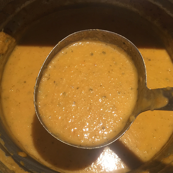 Carrot and rhubarb soup
